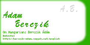 adam berczik business card